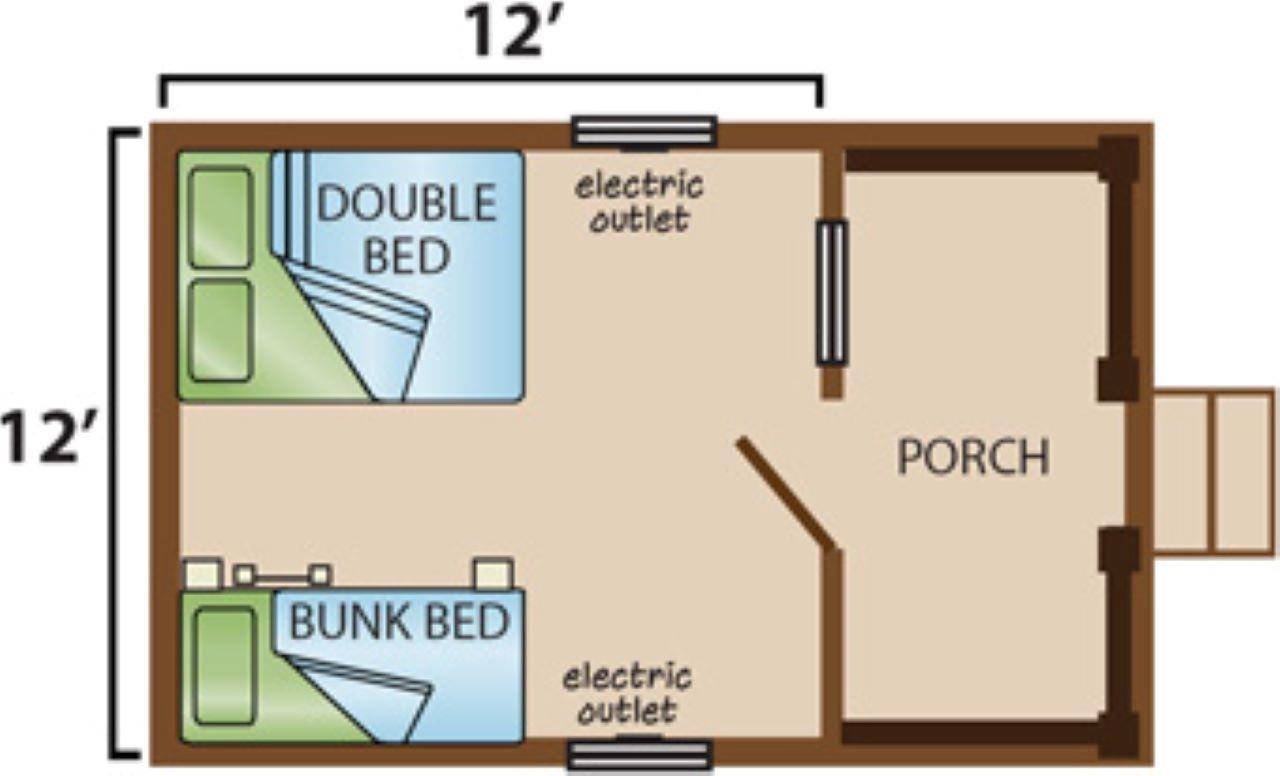 Floorplan for One room cabin rentals